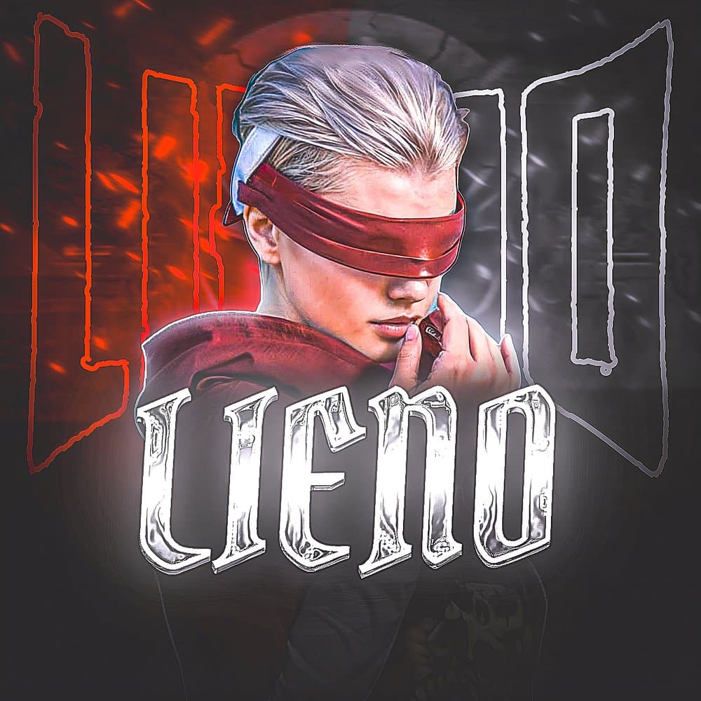 LIENO logo: blindfolded player with the chrome Lieno wordmark